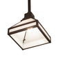 Meyda Lighting Mission 10" Mahogany Bronze Prime Pendant Light With White Opal Shade Glass