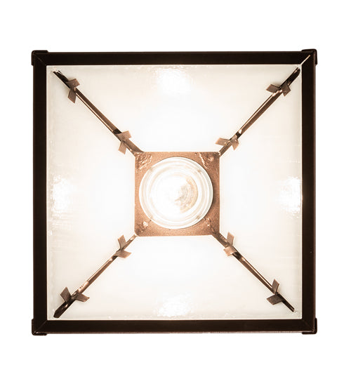 Meyda Lighting Mission 10" Mahogany Bronze Prime Pendant Light With White Opal Shade Glass