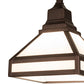 Meyda Lighting Mission 10" Mahogany Bronze Prime Pendant Light With White Opal Shade Glass