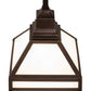 Meyda Lighting Mission 10" Mahogany Bronze Prime Pendant Light With White Opal Shade Glass