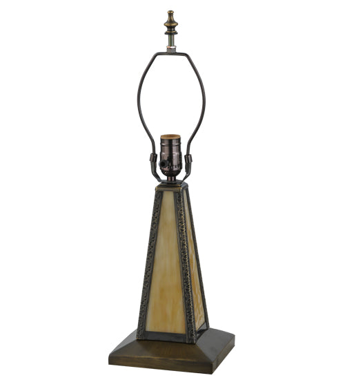 Meyda Lighting Mission 11" 2-Light Craftsman Brown Lighted Table Lamp Base