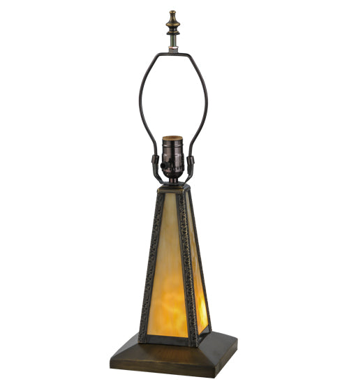 Meyda Lighting Mission 11" 2-Light Craftsman Brown Lighted Table Lamp Base