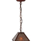 Meyda Lighting Mission 11" Rust Mini Pendant Light With Silver Mica Shade Glass