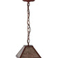Meyda Lighting Mission 11" Rust Mini Pendant Light With Silver Mica Shade Glass