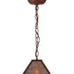 Meyda Lighting Mission 11" Rust Mini Pendant Light With Silver Mica Shade Glass