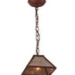 Meyda Lighting Mission 11" Rust Mini Pendant Light With Silver Mica Shade Glass