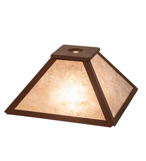 Meyda Lighting Mission 11" Rust Mini Pendant Light With Silver Mica Shade Glass