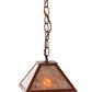 Meyda Lighting Mission 11" Rust Mini Pendant Light With Silver Mica Shade Glass