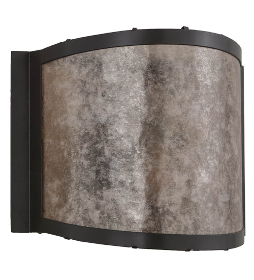 Meyda Lighting Mission 12" Timeless Bronze Prime Wall Sconce With Silver Mica Shade Glass