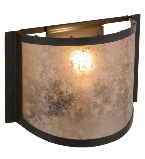 Meyda Lighting Mission 12" Timeless Bronze Prime Wall Sconce With Silver Mica Shade Glass