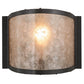 Meyda Lighting Mission 12" Timeless Bronze Prime Wall Sconce With Silver Mica Shade Glass