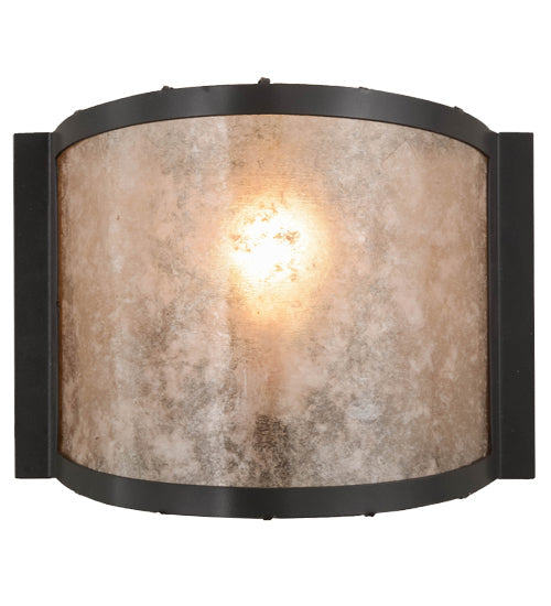 Meyda Lighting Mission 12" Timeless Bronze Prime Wall Sconce With Silver Mica Shade Glass