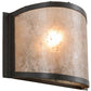 Meyda Lighting Mission 12" Timeless Bronze Prime Wall Sconce With Silver Mica Shade Glass