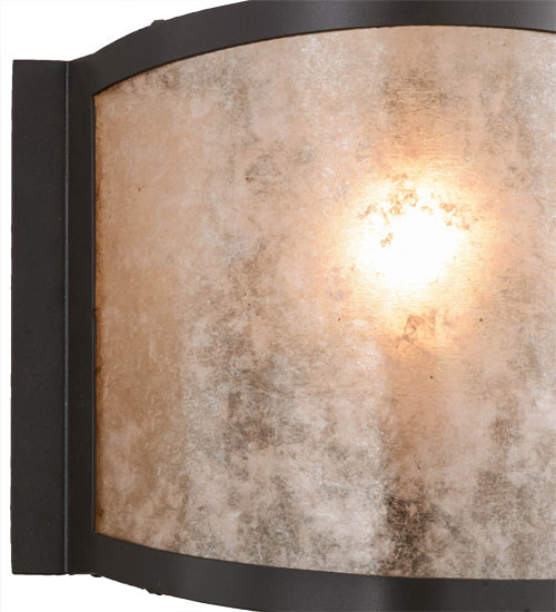 Meyda Lighting Mission 12" Timeless Bronze Prime Wall Sconce With Silver Mica Shade Glass