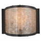 Meyda Lighting Mission 12" Timeless Bronze Prime Wall Sconce With Silver Mica Shade Glass