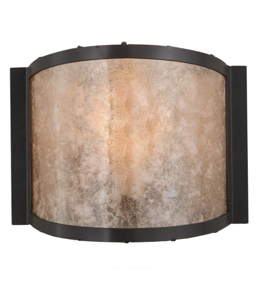 Meyda Lighting Mission 12" Timeless Bronze Prime Wall Sconce With Silver Mica Shade Glass