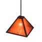Meyda Lighting Mission 12"Sq Mahogany Bronze Prime Pendant Light With Maduro Idalight Shade