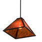 Meyda Lighting Mission 12"Sq Mahogany Bronze Prime Pendant Light With Maduro Idalight Shade