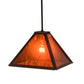 Meyda Lighting Mission 12"Sq Mahogany Bronze Prime Pendant Light With Maduro Idalight Shade