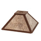 Meyda Lighting Mission 12"W x 4"H Rusty Frame With Silver Mica Prime Shade Glass