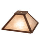 Meyda Lighting Mission 12"W x 4"H Rusty Frame With Silver Mica Prime Shade Glass