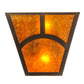 Meyda Lighting Mission 13" 2-Light Copper Vein Hill Top Wall Sconce With Amber Mica Shade Glass