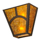 Meyda Lighting Mission 13" 2-Light Copper Vein Hill Top Wall Sconce With Amber Mica Shade Glass