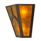 Meyda Lighting Mission 13" 2-Light Copper Vein Hill Top Wall Sconce With Amber Mica Shade Glass