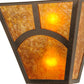 Meyda Lighting Mission 13" 2-Light Copper Vein Hill Top Wall Sconce With Amber Mica Shade Glass