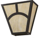 Meyda Lighting Mission 13" 2-Light Oil Rubbed Bronze Hill Top Wall Sconce With Beige Botticino Idalight Shade