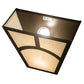 Meyda Lighting Mission 13" 2-Light Oil Rubbed Bronze Hill Top Wall Sconce With Beige Botticino Idalight Shade