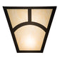 Meyda Lighting Mission 13" 2-Light Oil Rubbed Bronze Hill Top Wall Sconce With Beige Botticino Idalight Shade