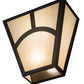 Meyda Lighting Mission 13" 2-Light Oil Rubbed Bronze Hill Top Wall Sconce With Beige Botticino Idalight Shade