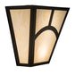Meyda Lighting Mission 13" 2-Light Oil Rubbed Bronze Hill Top Wall Sconce With Beige Botticino Idalight Shade
