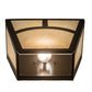 Meyda Lighting Mission 13" 2-Light Oil Rubbed Bronze Hill Top Wall Sconce With Beige Botticino Idalight Shade