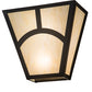 Meyda Lighting Mission 13" 2-Light Oil Rubbed Bronze Hill Top Wall Sconce With Beige Botticino Idalight Shade
