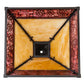 Meyda Lighting Mission 13" Craftsman Brown Frame With Beige & Burgundy Shade Glass