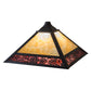 Meyda Lighting Mission 13" Craftsman Brown Frame With Beige & Burgundy Shade Glass