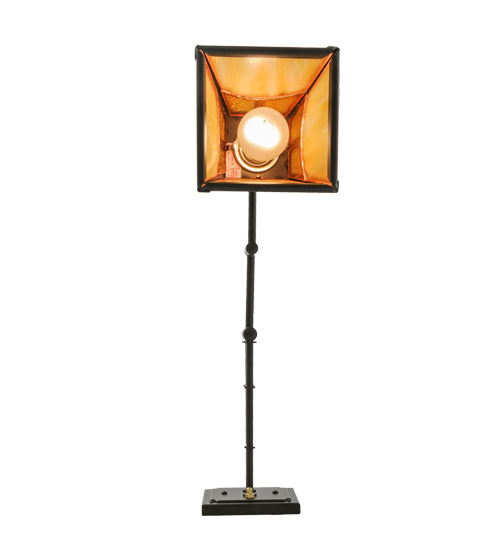 Meyda Lighting Mission 13" Timeless Bronze Hill Top Swing Arm Wall Sconce With Honey Art & Beige Iridescent Shade Glass