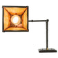 Meyda Lighting Mission 13" Timeless Bronze Hill Top Swing Arm Wall Sconce With Honey Art & Beige Iridescent Shade Glass