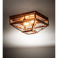 Meyda Lighting Mission 13" Vintage Copper Prime Flushmount With Clear Water Shade Glass