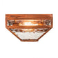 Meyda Lighting Mission 13" Vintage Copper Prime Flushmount With Clear Water Shade Glass