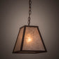 Meyda Lighting Mission 14" Cafe Noir Prime Pendant Light With Silver Mica Shade Glass
