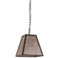 Meyda Lighting Mission 14" Cafe Noir Prime Pendant Light With Silver Mica Shade Glass