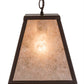 Meyda Lighting Mission 14" Cafe Noir Prime Pendant Light With Silver Mica Shade Glass