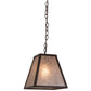 Meyda Lighting Mission 14" Cafe Noir Prime Pendant Light With Silver Mica Shade Glass