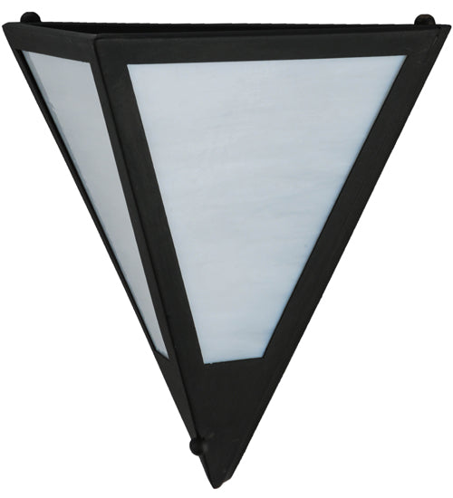 Meyda Lighting Mission 14" Costello Black Point Wall Sconce With White Art Shade Glass