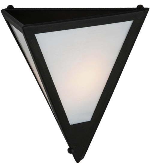 Meyda Lighting Mission 14" Costello Black Point Wall Sconce With White Art Shade Glass