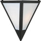 Meyda Lighting Mission 14" Costello Black Point Wall Sconce With White Art Shade Glass