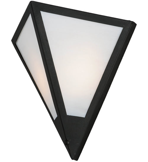 Meyda Lighting Mission 14" Costello Black Point Wall Sconce With White Art Shade Glass